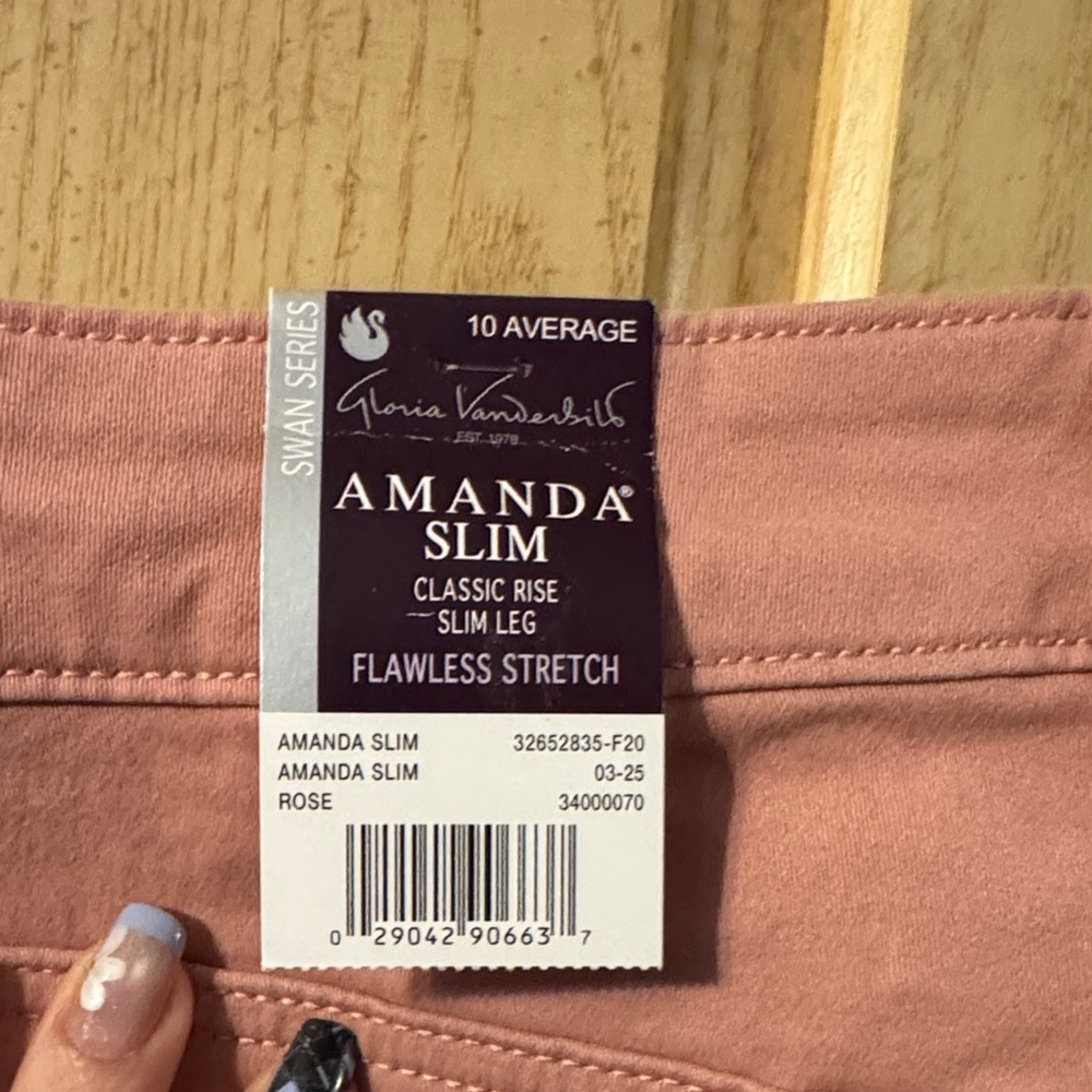 Gloria Vanderbilt Women's Pink Straight Leg Jeans - Picture 3 of 4
